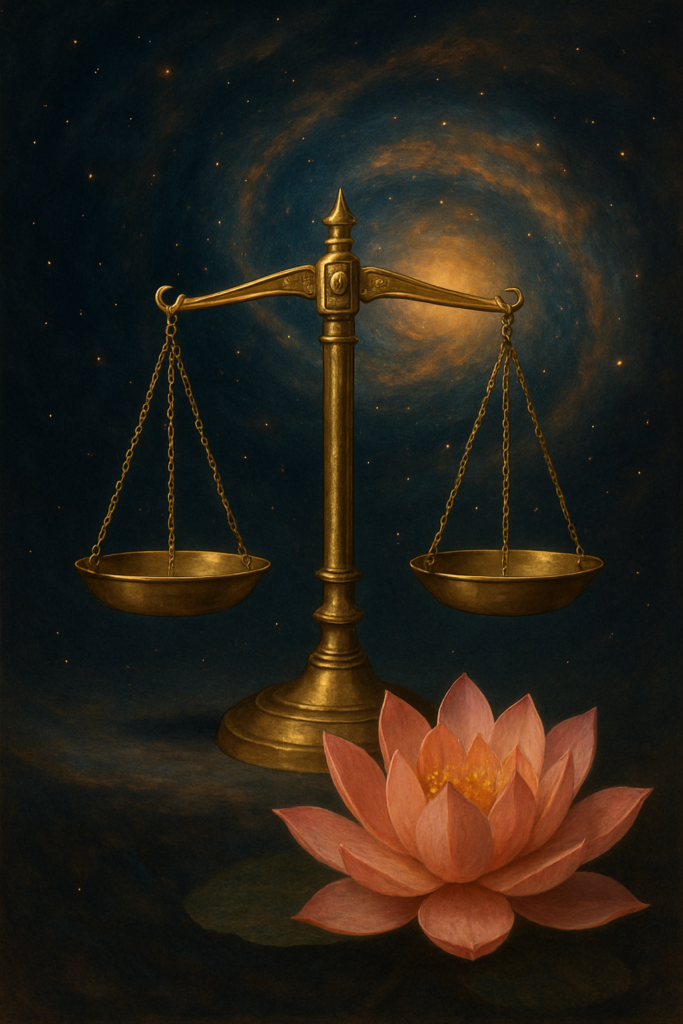 karma et dette karmique: Balance et Lotus Cosmique